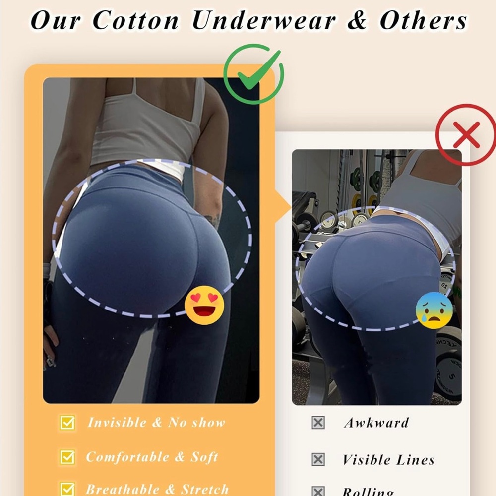 NIB Cotton Underwear for Women Breathable Thongs for Women Medium Size - Picture 4 of 5
